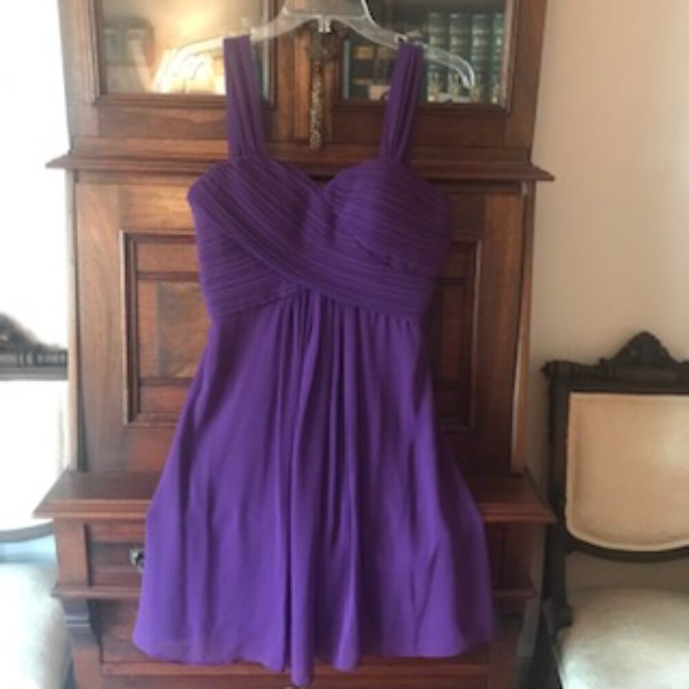 EVER PRETTY: VIOLET PURPLE CHIFFON STRAPPY SEMIFORMAL COCKTAIL DRESS SIZE 8
